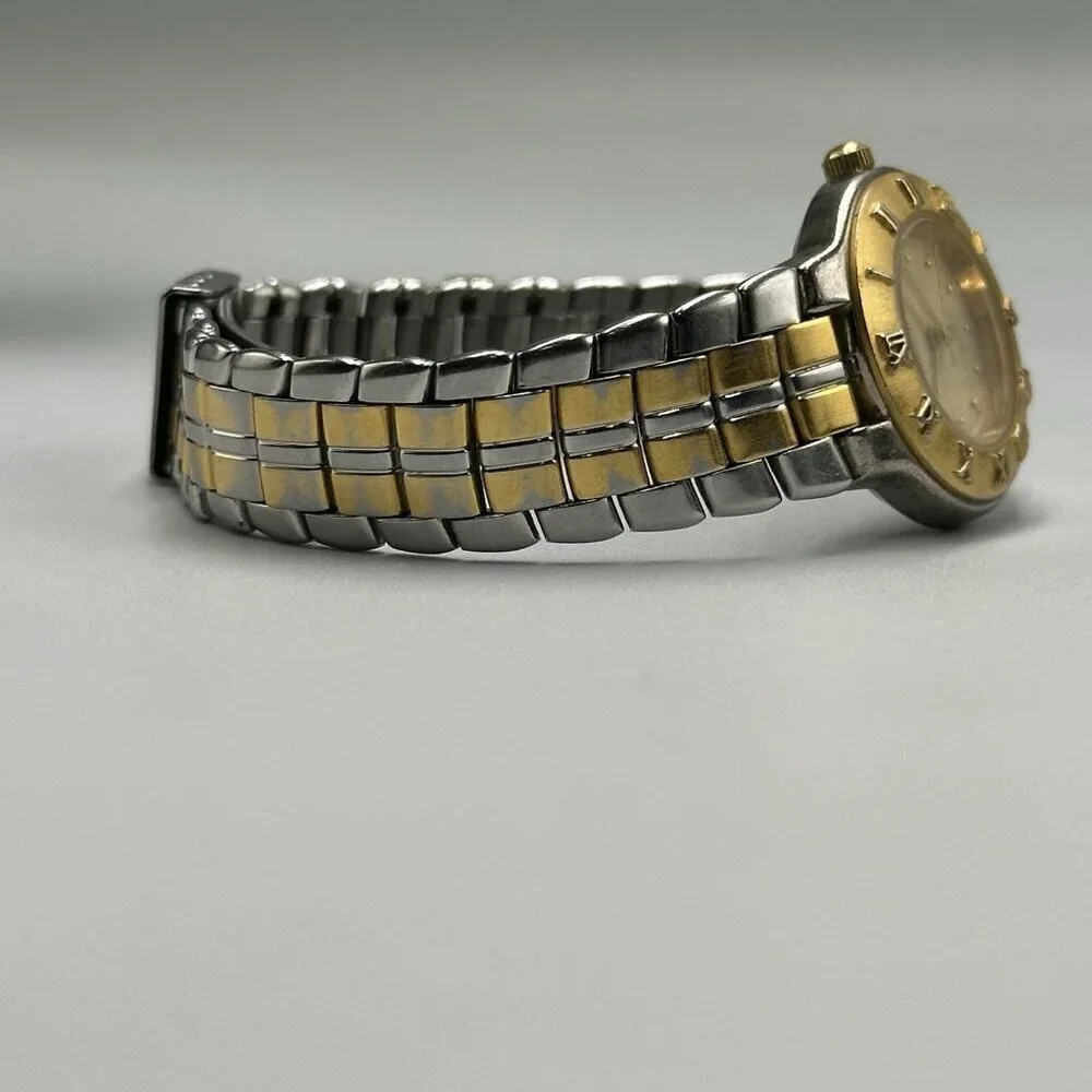 3/$30 Armitron Watch Women Two Tone Gold Silver Round Dial Roman Numerals